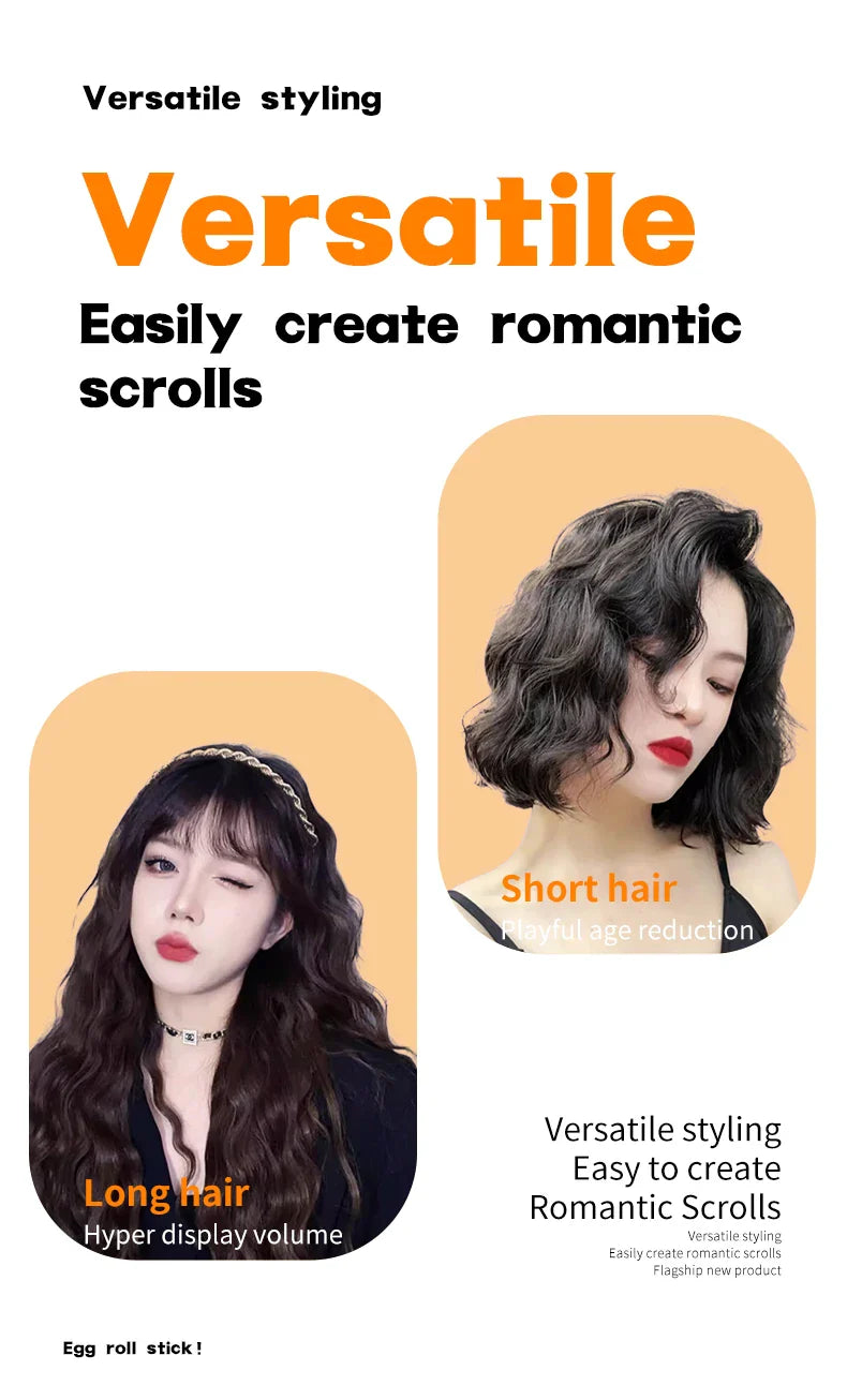 32mm Hair Wave Curling Iron Professional French Egg Roll Hair Curler Corrugated Wavy Styler Fast Heating Volumizing Styling Tool