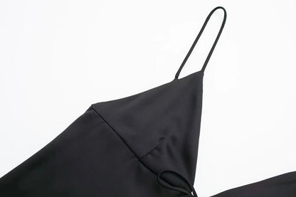 Women Front Bow Tie Top Elegant V Neck Solid Camis Sleeveless Backless Sexy Lady Straps Tanks Y2k Female Slim Crop Tops