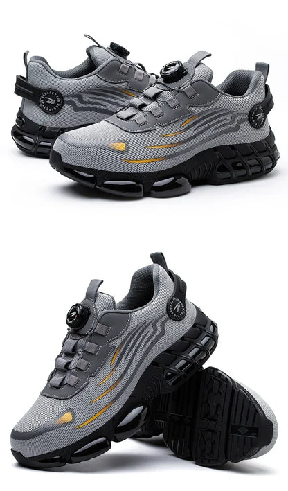 Men's Safety Work Shoes Anti-smash Anti-puncture Rotating Button Fashion Sport Boots Protective Security Men's Footwear