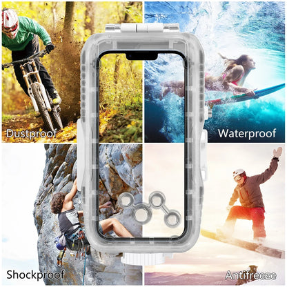 40m/130ft Waterproof Diving Case for iPhone 16 15 14 13 12 11 Pro Max Plus Photo Video Taking Underwater Housing Cover
