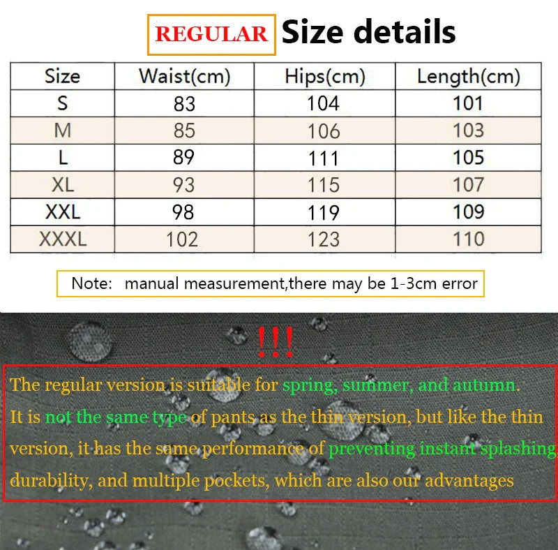 Summer Quick Dry Pants Men Tactical Cargo Trousers Outdoor Work Waterproof Cargo Trousers Multi-pocket Wear-Resistant Train Pant