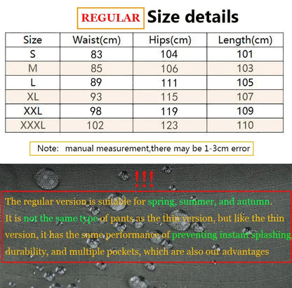 Summer Quick Dry Pants Men Tactical Cargo Trousers Outdoor Work Waterproof Cargo Trousers Multi-pocket Wear-Resistant Train Pant