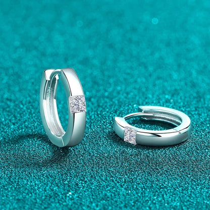 Princess Cut Moissanite Hoop Earrings for Women D VVS1 Lab Diamond 925 Sterling Silver Party Wedding Earring Fine Jewelry