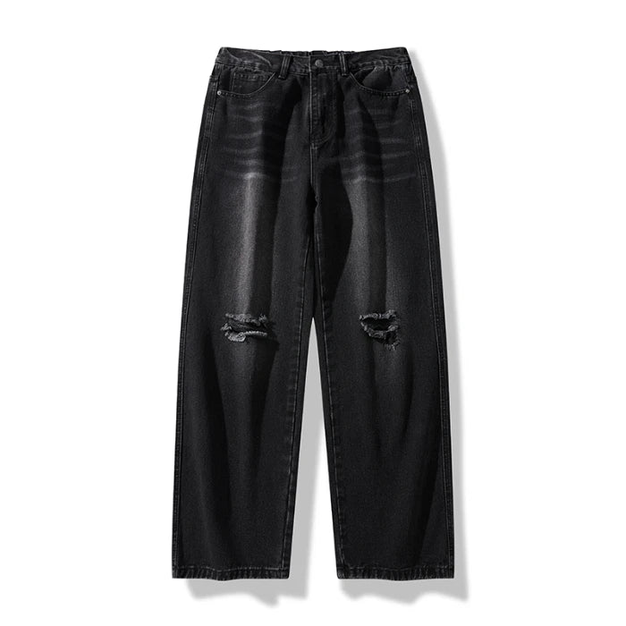 Men's American Style Loose Straight Leg Jeans Vintage Spring Summer New Arrival Drapey Trendy Wide Leg Long Pants