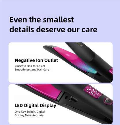 New 2-in-1 Curling Iron & Straightener Multi-Function Hair Styling Tool Dual-Purpose Curling and Straightening Iron