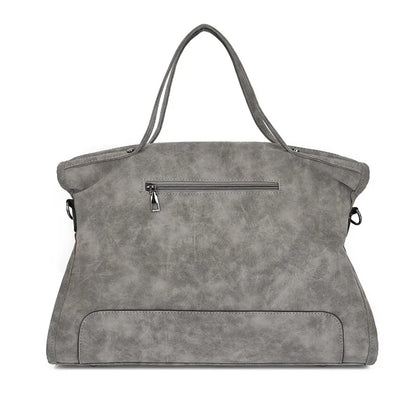 Vintage Designer Luxury Women Tote Bag Casual Lage Capacity Handbags Fashion Rivet Tassel PU Leather Female Shoulder Bag