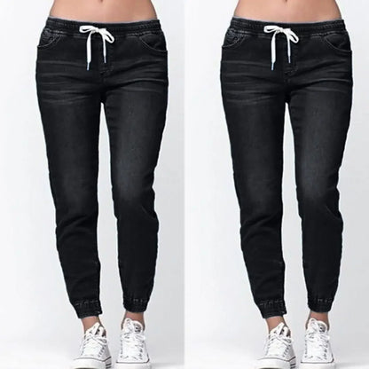 Denim Pants Casual Loose Slim Fit Stretch Long Trousers