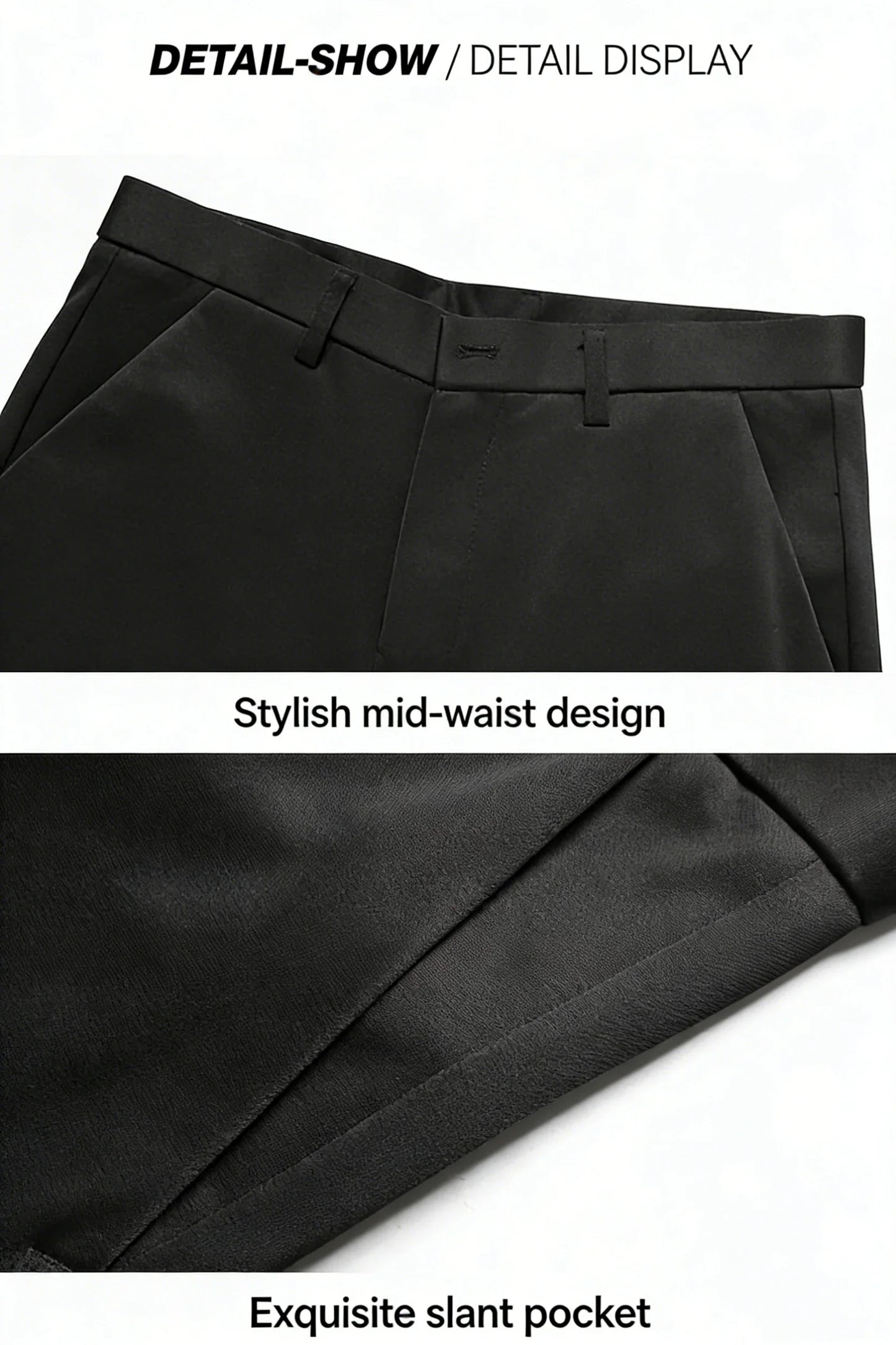 Premium Men's Solid Color Stretch Trousers Loose Straight Formal Business Pants for All-Day Comfort And Professional Style