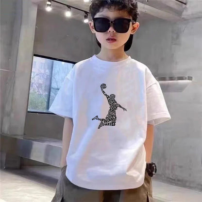 Kids Sets white T-Shirt Basketball shooting cool Boy black Girls red Casual Tops TShirt+Shorts Children's Summer Short Sleeve