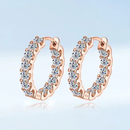 Luxury Moissanite Hoop Earrings 2.6 Carat D Color S925 Sterling Silver Earring For Women Party Fine Jewelry Christmas Gift