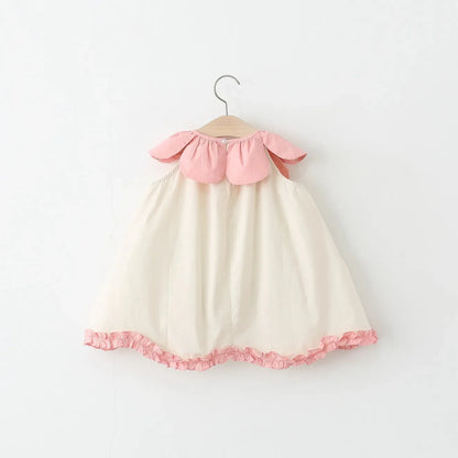 2Piece Sets Girls Summer Clothes Korean Cute Flower Doll Collar Sleeveless Cotton Kids Dresses+Bag Toddler Princess Dress B095