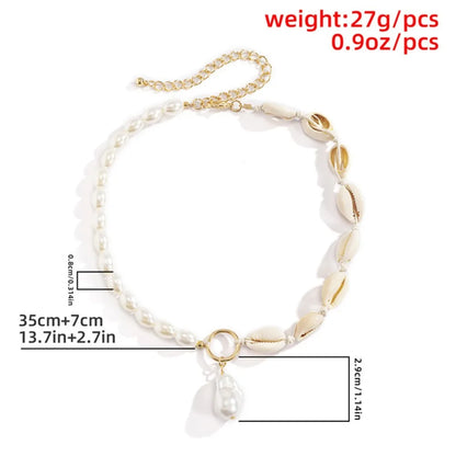 Elegant Irregular Imitation Pearl Beads Necklace for Women Vintage Party Wedding Tassels Choker Fashion Jewelry Accessories Gift