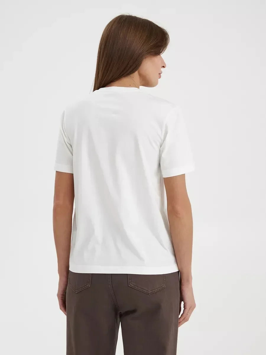 Summer 100% Cotton Women's T-shirt Bottoming Basic Fashionable Lady Short Sleeve Loose Tops Shirts Solid 230g/㎡ Tops