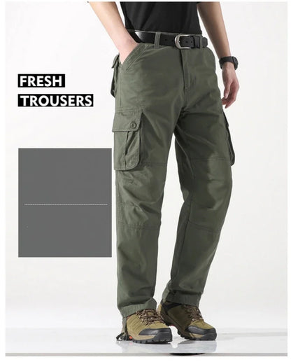 New Men Cargo Pants Pants 6 Pockets Fashion Cargo Pants Quality Cotton Outdoor Male Casual Pants