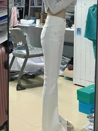 Slim Skinny Jeans Women Denim Pants Vintage White Tight Trousers