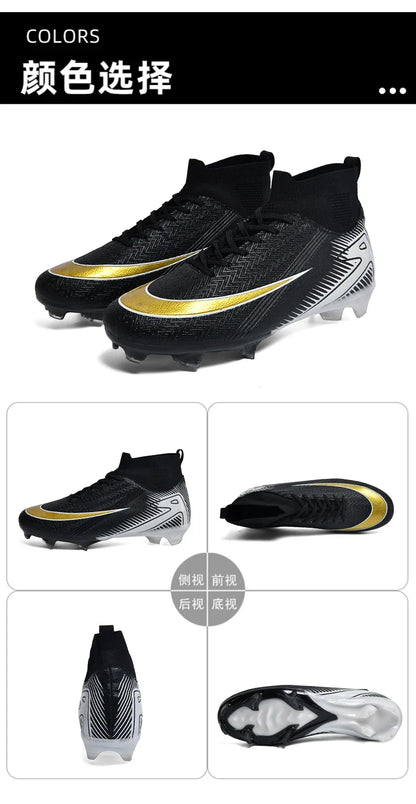 Men Football Boots Professional Soccer Cleats Non Slip Resistant Training Shoes Outdoor Match Sneakers Adult Teenagers Athlete
