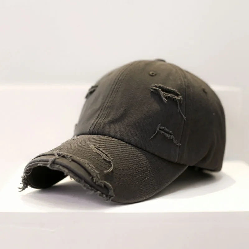 Cotton Washed Hole Baseball Caps for Men Women Hat Unisex-Teen Hip Hop Snapback Peaked Cap Visor Sun Hats Trucker Bone Dad Hat