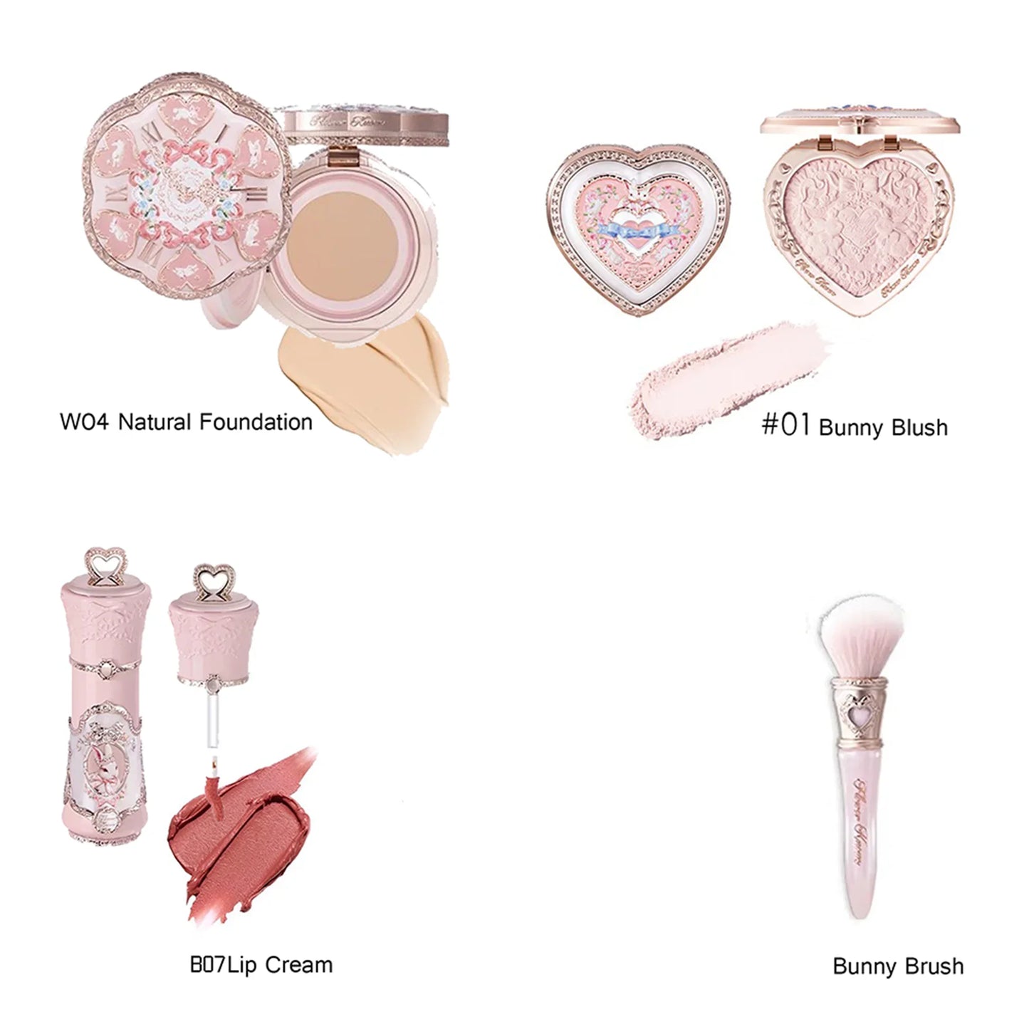 Makeup Set Swan Ballet Concealer Palette Embossed Blusher Shine Lipstick Kit With Bag THE SWEETIE BEAR Bunny Garden