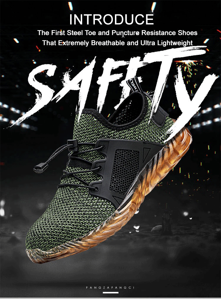 Summer Mesh Work Sneakers Lightweight Steel Toe Work Boots Indestructible Safety Shoe Breathable Construction Work Boot Footwear