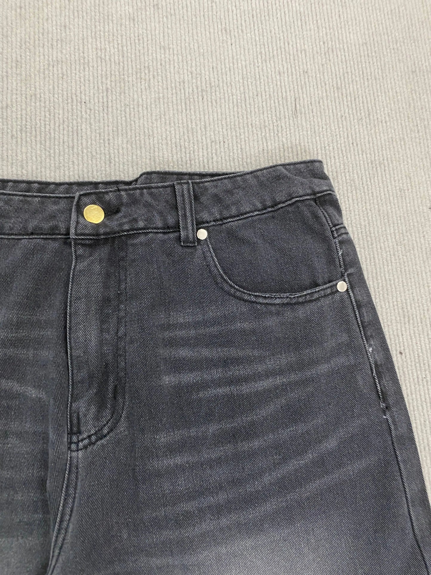 Calça jeans unissex estilo casual de rua, estilo ins, corte reto, lavagem envelhecida retrô, usada, novidade primavera 2026, street style americano.