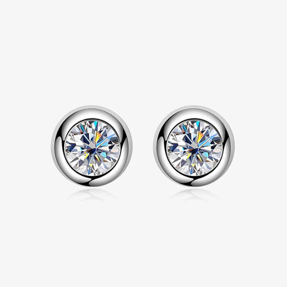 Real 0.3/0.5 Carat Round Moissanite Diamond Stud Earrings for Women S925 Sterling Silver Earring Wedding Party Fine Jewelry