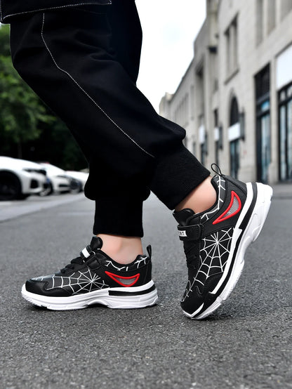 New children's shoes boys cartoon spider sneakers students casual light running shoes children's non-slip basketball shoes 26-38