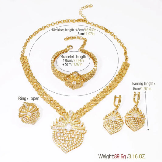 4Pcs/Set Cubic Zirconia Bridal Jewelry Set Dubai Nigeria Wedding Gift White Crystal Zircon Women Sets 2025 Trendy New