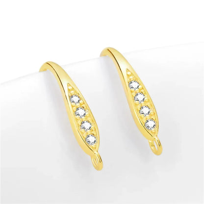 TrustDavis Real 925 Sterling Silver Fashion Dazzling CZ Opening Handmade Ear Hook Earring DIY Accessories Fine Jewelry HY365