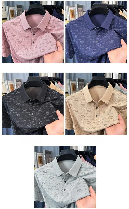 Fashion brand men's short sleeve polo shirt summer new item original printing custom design youth comfortable top casual T-shirt