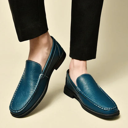 Leather Men Footwear Slip on Office Man Formal Shoes Wedding Party Men Dress Shoes Breath Driving Lazy Loafers
