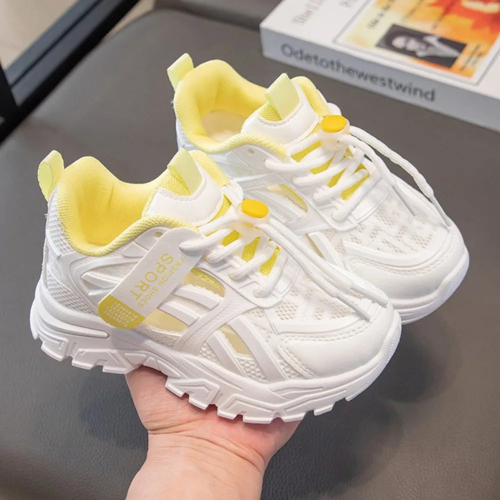 Girls Sports Shoes 2026 Spring and Summer New Children's Casual Mesh Breathable Thick-soled Designer Tennis Sports Shoes