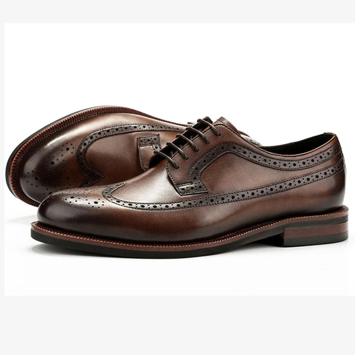 Men's Genuine Leather Business Formal Dress Shoes Classic Office Footwear Breathable Soft Leather Lined Slip-On Work Shoes
