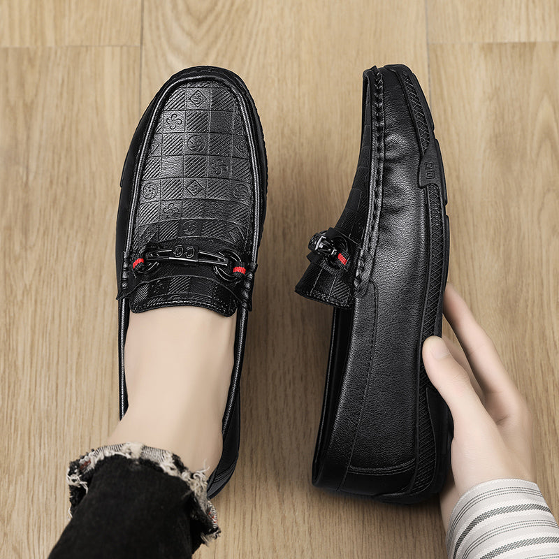 Fashion Leather Men Casual Shoes Slip on Formal Loafers Luxury Brand Comfortable Men Italian Soft Male Driving Shoes
