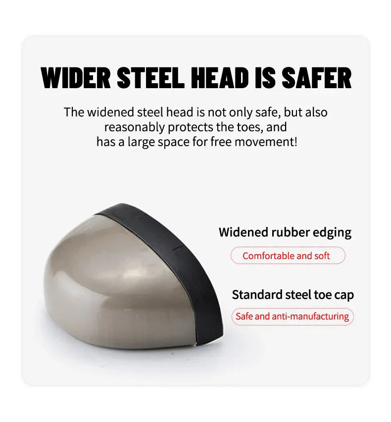 Indestructible Men Work Safety Shoes Steel Toe Work Sneakers Lightweight Anti-piercing Work Boots Industrial Construction Boots
