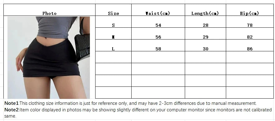 Low V Waist Fashionable Elastic Slim Solid Color Casual A-Line Skirt for Women