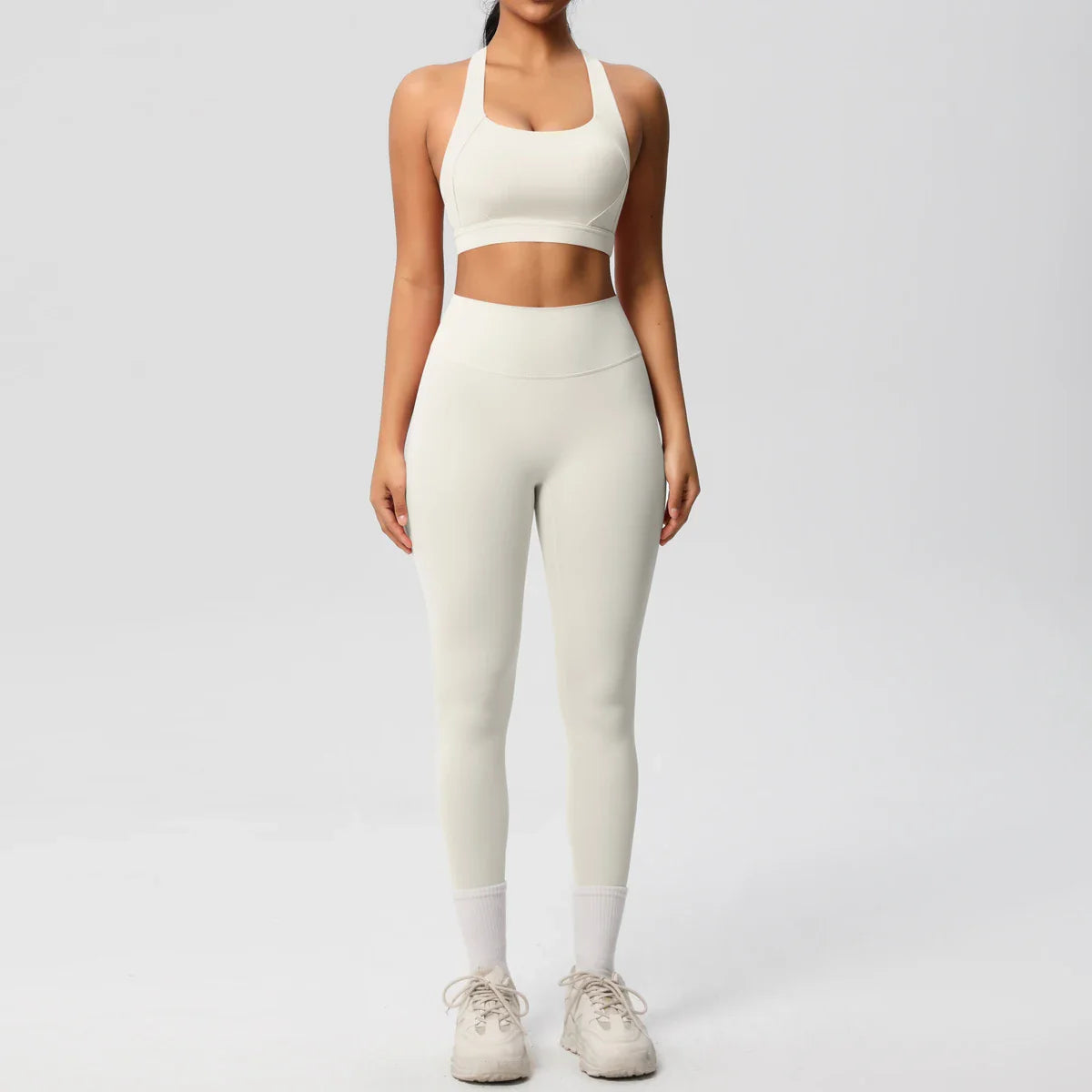 Women 2pcs Patchwork Sport Yoga Suit Training Sleeveless Sport Gym Tops  Tummy Control Slimming Booty Leggings Yoga Suit Sports