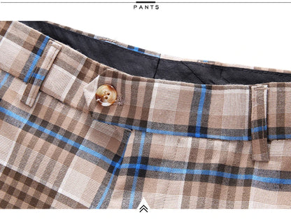 Blazers Calças Marca de Luxo Boutique Masculina Moda Xadrez Jaqueta Terno Casual de Negócios Calças Roupa de Festa para Noivo
