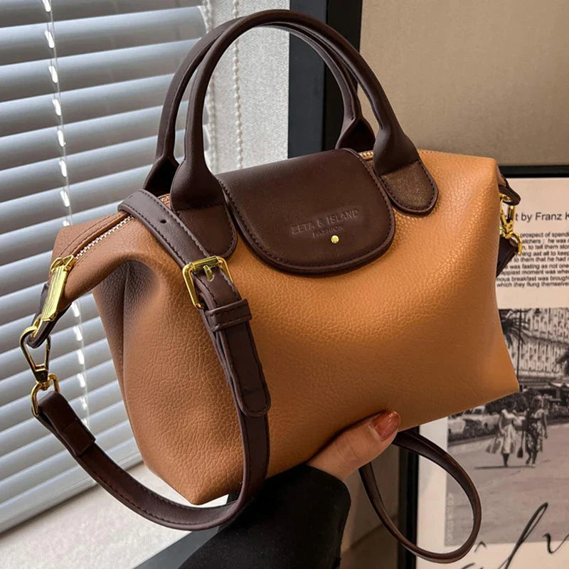 Classic fashion simple messenger bag, elegant temperament, multifunctional, high-value contrast color shoulder bag