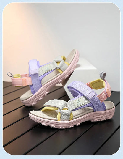 Kids Summer Sport Sandals Soft Sole Non-Slip Flat Beach Water Shoes Breathable Outdoor Walking Sandals for Boys&Girls