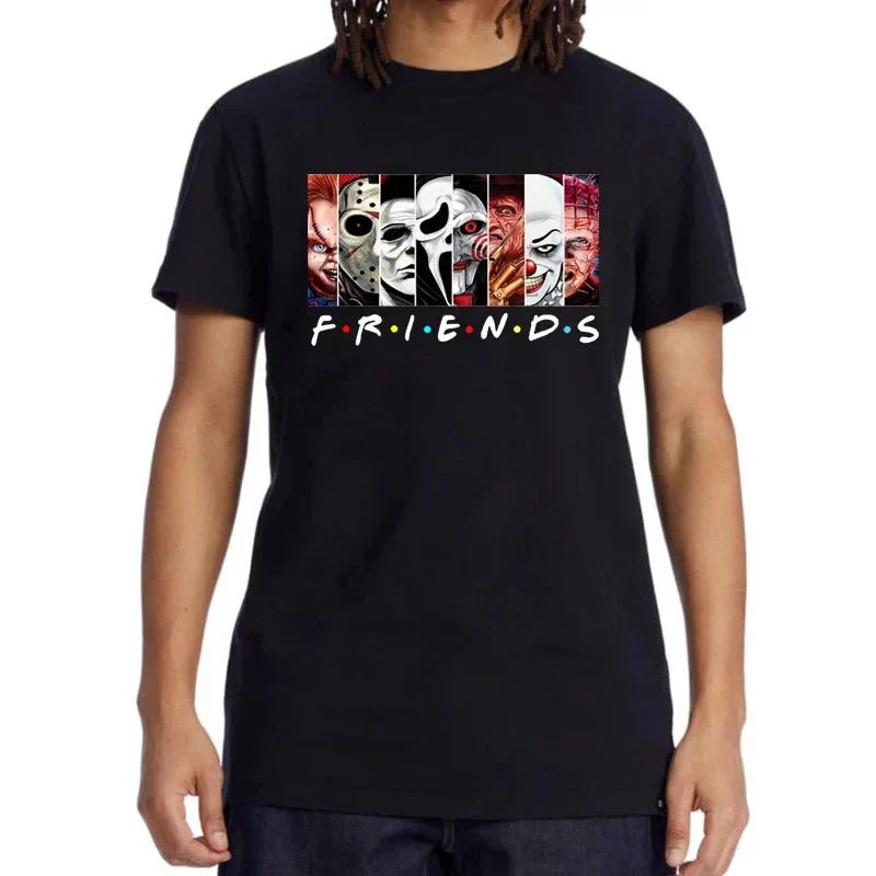 Men's High Quality T-shirt 100% Cotton T-shirt Funny Friends Print T Shirt Loose Summer Cool O-neck Men T-shirt Casual Tops