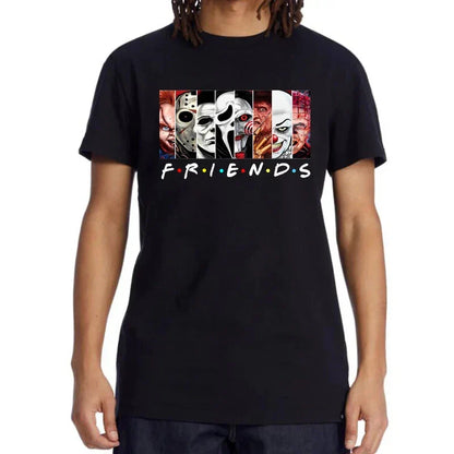 Men's High Quality T-shirt 100% Cotton T-shirt Funny Friends Print T Shirt Loose Summer Cool O-neck Men T-shirt Casual Tops