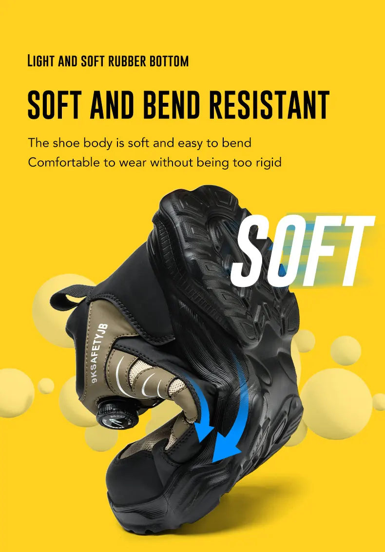 Men's Work Shoes Steel Resistant Anti-Puncture Anti-smash Toe Boots Slip Light Weight Safety Shoes Comfortable Men Shoes 40-46