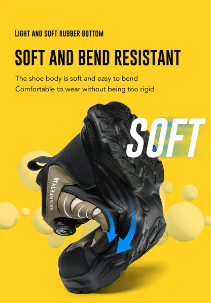 Men's Work Shoes Steel Resistant Anti-Puncture Anti-smash Toe Boots Slip Light Weight Safety Shoes Comfortable Men Shoes 40-46