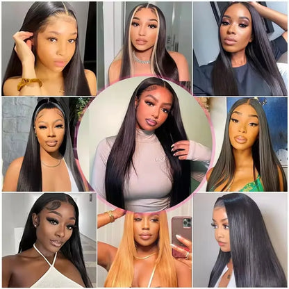 200 Density Bone Straight Hd Transparent 13x6 PrePlucked Lace Frontal Wig 13x4 360 Hd Lace Front Human Hair Wigs For Black Women