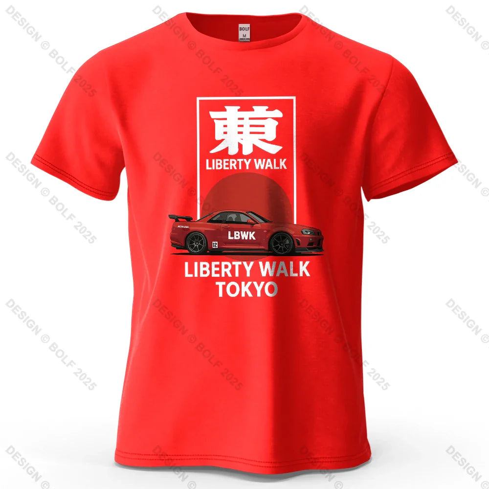 Liberty Walk Tokyo Printed Men's T-Shirt 100% Cotton Oversized Stylish Graphic Tees for Women Tops Tees Casual Streetwear