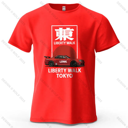 Liberty Walk Tokyo Printed Men's T-Shirt 100% Cotton Oversized Stylish Graphic Tees for Women Tops Tees Casual Streetwear