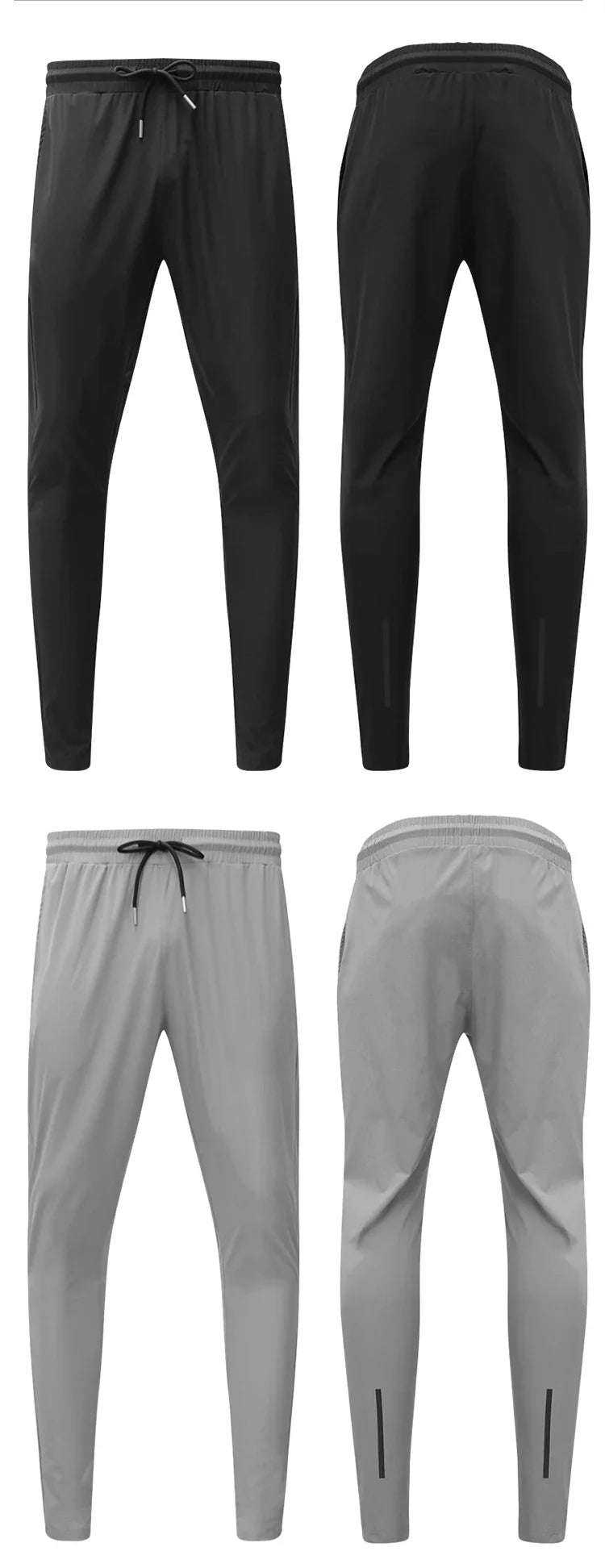 Gym Fitness Trousers Men's Pencil Pants Tight Jogging Running Breathable Quick-Drying Ice Silk Sports Wind Casual Fashion Pants