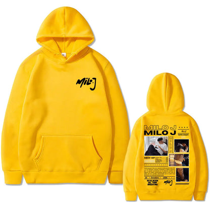 Rapper Milo J 111 Album Graphic Hoodie Men Women Hip Hop Fashion Oversized Hooded Sweatshirt Men's Casual Fleece Cotton Hoodies