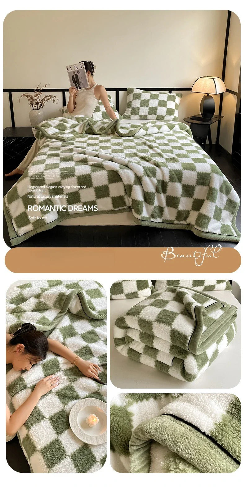 New Grade A Half-sided Velvet Autumn Winter Keep Warm Blankets for Bed Soft Fluffy Warmth Sofa Blanket Shawl Napping Blankets