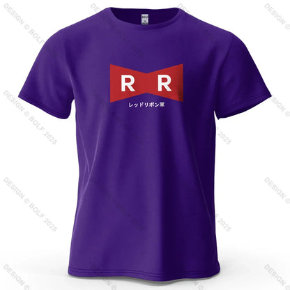 Red Ribbon Army Printed Men's T-Shirt 100% Cotton Oversized Anime Graphic Tees for Women Tops Tees Casual Streetwear